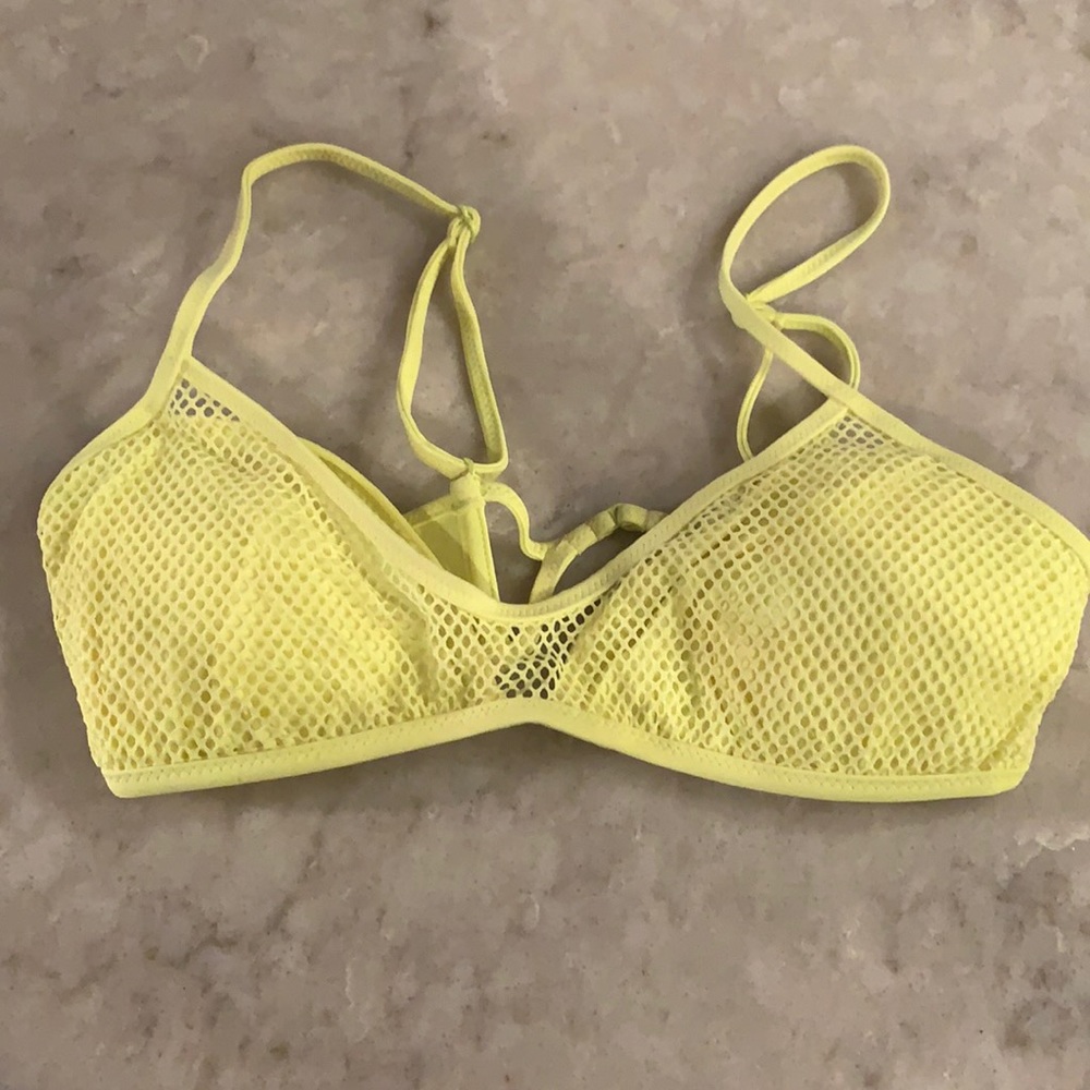 Neon yellow bikini top